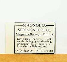 1909 Magnolia Springs Hotel Florida Osborn D. Seavey O. H. Foster Print AD picture