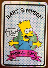 1980s The Simpsons Vending Machine Prism Shiny Sticker Bart Don't Have a Cow Man picture