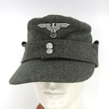 WW2 German Army Solider M43 Field Wool Cap Hat & German Eagle Badge Pin Size 61 picture