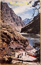 Grangeville Idaho Hells Canyon Gorge People Boat Postcard c1950 picture