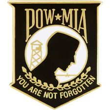 US Army Military USMC POW / MIA BLACK  LARGE You are NOT Forgotten Hat Lapel Pin picture