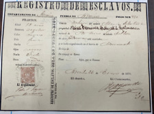 Puerto Rico, 1870, Registro De Esclavo+Sello Cedula Urbana, Arecivo Niña 12 años picture