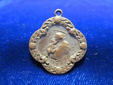 Vintage St Anthony & St Christopher Medal Silver Plated Copper 1