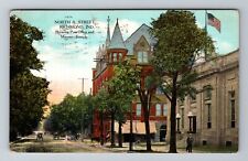 Richmond IN-Indiana, North A Street, Antique, Vintage c1909 Souvenir Postcard picture