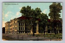 Galesburg IL-Illinois, High School, Antique Vintage Souvenir Postcard picture