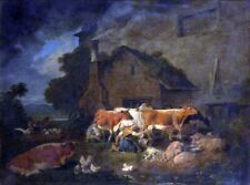 Art Oil painting Milking-Time-on-a-Lake-District-Farm-Julius-Caesar-Ibbets picture