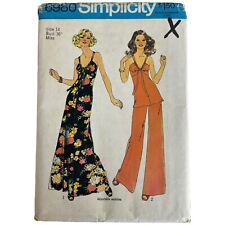 1975 Simplicity Sewing Pattern 6980 Summer Dress Top Wide Leg Pant Size 14 Uncut picture