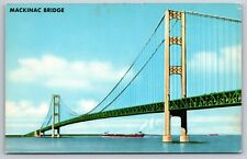 Postcard - Mackinac Bridge Mackinaw City, Michigan MI 581 picture