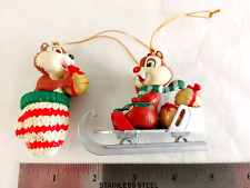 Grolier Christmas Magic Ornament Chip And Dale Disney Lot Of 2 Individual #18068 picture