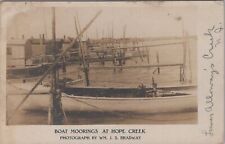 Boat Moorings Lower Alloways Hope Creek Salem New Jersey RPPC Postcard picture