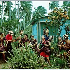 c1960s Ponce, Puerto Rico Areyto Ballet Plenas Dancing Crowd Caribbean Card A224 picture