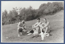 Beautiful Guys in Nature with binoculars, naked torso Soviet Vintage Photo USSR picture