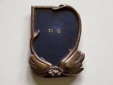Vtg Art Deco Silver Plate Swan Photo Picture Frame Tarnish Cottagecore picture