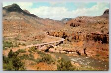 Postcard AZ Globe Salt River Bridge Chrome UNP A24 picture