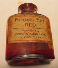 vintage old bottle-embossed Frot & adams Boston,Ma also paper label pyrography picture