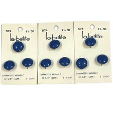 Vintage 3 Card Lot la petite Blue 574 Buttons 3 on Card Size 5/8 NEW Old Stock picture