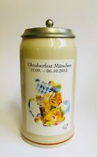 Official 2013 Oktoberfest Munich - Bavarian Beer Stein 1 Liter With Lid - NEW picture