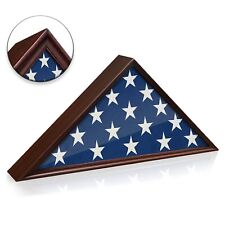 Burial Memorial Flag Display Case for 5' X 9.5 Folded, Solid Wood View Pictures picture