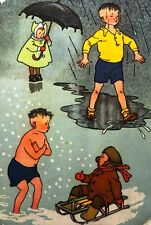 1956 Little Girl Boys Foma Comic Children Kids Unposted Vintage Postcard picture