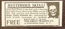 c1900s MYSTERIOUS SKULL Vtg Print Ad~The Crest Trading Co. NY~Ghost Magic Tricks picture