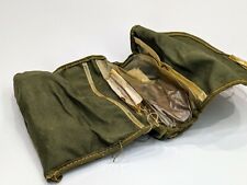 Vintage Military Roll Up Bag With Military Colored Sewing Material And Buttons picture