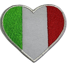 Italy Heart Flag Embroidered iron on Patch National Country Sew on Badge picture