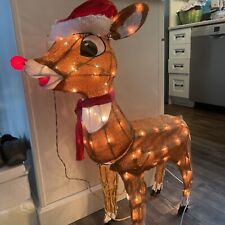 Rudolph the Red Nosed Reindeer Pre Lit Outdoor Christmas Decor No Box 33” Tall picture