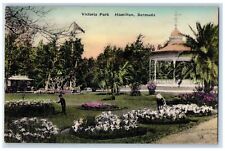 c1950's Victoria Park Landscape Gardener Shelter Flag Hamilton Bermuda Postcard picture