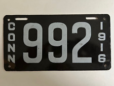 1916 Connecticut License Plate Low Number 3 Digit Shorty All Original Nice picture