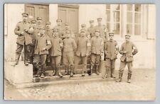 Antiq 1917 RPPC Photo WW1 Red Cross Military German Men Medical Corps Unit Army picture