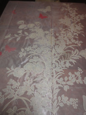 Vtg Fabric 1960's Sheer Pink Textured Butterfly Panel Print 80