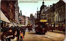Liverpool England Lord Street & Church Street Bus Carriages DB Postcard picture