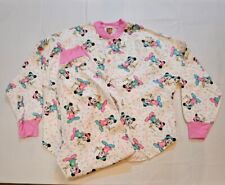 Vintage Disney Mickey Unlimited Size L Lights Out Flannel Pajama Night Set picture