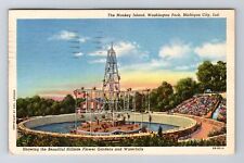 Michigan City IN-Indiana, Monkey Island, Washington Park Vintage c1944 Postcard picture