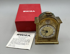 Swiss Made Swiza Sheffield Alarm Clock Vintage NAME OF CLOCK TEMPUS FUGIT picture