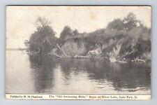 Lake Park IA-Iowa, Old Swimming Hole on Silver Lake, Antique Vintage Postcard picture