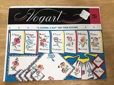 Vintage VOGART Embroidery Transfer Patterns A FLOWER A DAY Kitchen/Linens picture