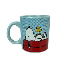 PEANUTS Snoopy & Woodstock on Dog House Blue Ceramic Coffee Tea Mug 20oz 2020 picture