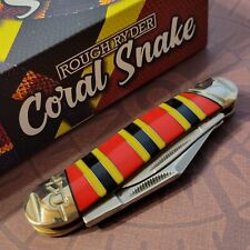 Rough Rider Knife RR2276 Splitback Whittler Coral Snake Striped Handle NIB picture