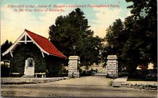 Lexington, KY Elmendorf Lodge Gate James Haggin's Thoroughbred Farm Postcard picture