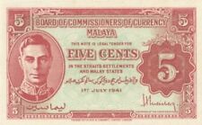 Malaya - 5 Cents - P-7b - 1945 dated Foreign Paper Money - Paper Money - Foreign picture