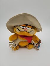 Vintage Garfield Plush Cowboy Dakin Toys Tags Move Over Duke Hat  picture