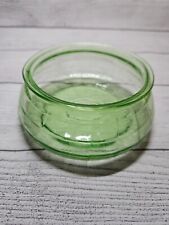 Vintage Block Optic Green Uranium Glass Candy Dish - NO LID - Pre-Owned picture