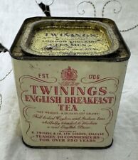 VINTAGE TWININGS “ENGLISH BREAKFAST” 8 OZ  TEA TIN - EMPTY picture