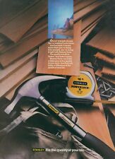 1985 Stanley Professional Hammer Powerlock Tape Measure Building House Ad SI19 picture
