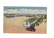 NJ Sea Bay Park New Jersey Beach Cars Linen Postcard picture