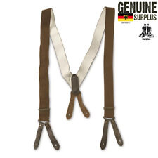 German Army Bundeswehr Trouser Pant Suspenders Uniform Belt Elastic Leather picture