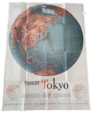 1943, F. E. MANNING, TARGET TOKYO, WW2, PROPAGANDA MAP, POSTER, WWII, 47