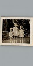Antique 1940's 2 Little Girls and a Boy - Black & White Photography Photos picture