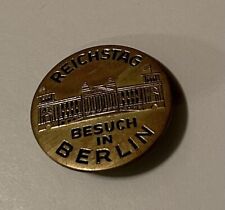 Vintage REICHSTAG BESUCH IN BERLIN -GERMAN PARLIAMENT BUILDING WWII BRONZE PIN picture